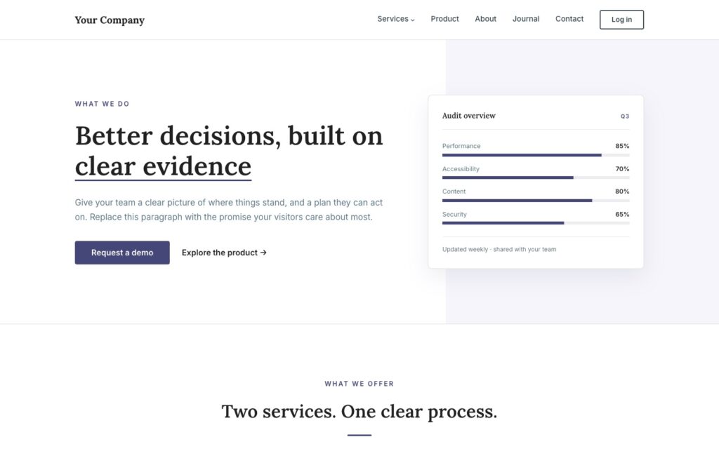 Kontur Pro, demo home page